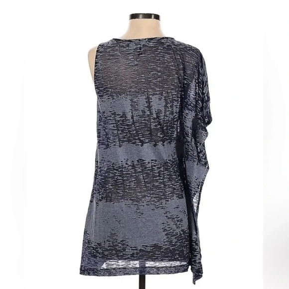 BCBGMAXAZRIA | Navy Blue Sleeveless Sheer One Shoulder Blouse Size XXS - Picture 2 of 2